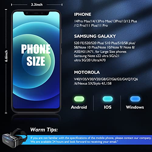 VR SHINECON VR Headset Glasses[Blu-ray] High-end Version of The Removable 3D Virtual Reality Helmet 4.7-6.7 inches for TV, Phone Movies,Education& Video Games Compatible iOS, Android by Dongguan Qianhuan Magic Mirror Industry Co., Ltd