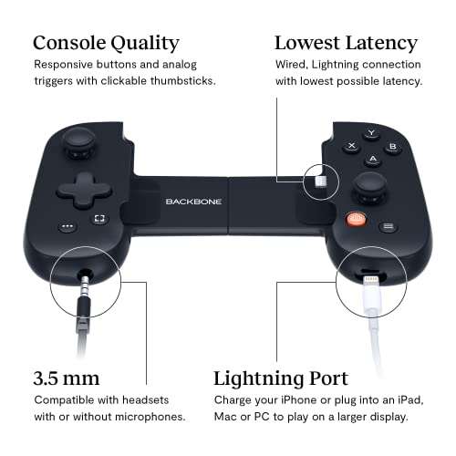 Backbone One Mobile Gaming Controller for iPhone - Turn Your iPhone into a Gaming Console - Play Xbox, Playstation, Steam, Fortnite, COD, Genshin & More [1 Month Xbox Game Pass Ultimate Included] from Backbone
