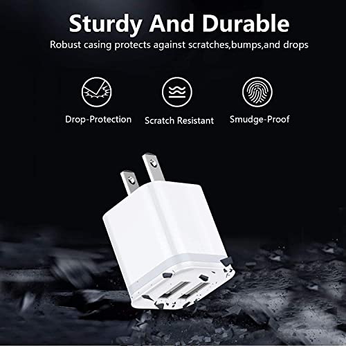 USB Wall Charger, LUOATIP 3-Pack 2.1A/5V Dual Port USB Cube Power Adapter Charger Plug Block Charging Box Brick for iPhone 13 12 11 Pro Max SE XS XR X 8 7 6 6S Plus, Samsung, LG, Moto, Android Phones by Shenzhen Huafengda Plastic Products Co., Ltd.
