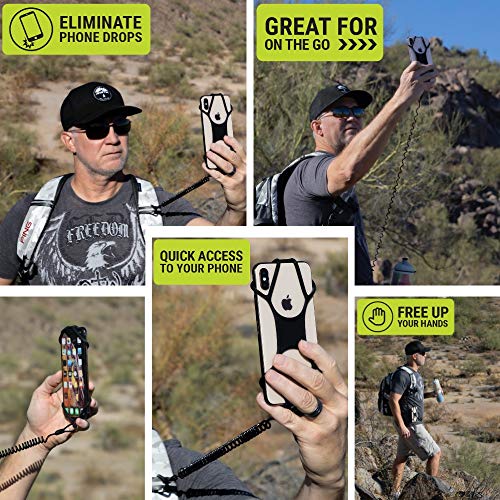 Gear Beast Rugged Lanyard Phone Holder - Coiled Strap Carabiner for Outdoors, Hiking, Travel - Compatible with iPhone 11, 12, X from Gear Beast