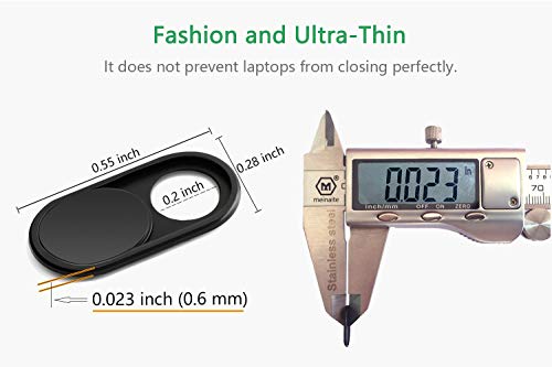 CloudValley Webcam Cover Slide[2-Pack], 0.023 Inch Ultra-Thin Metal Web Camera Cover for MacBook Pro, iMac, Laptop, PC, iPad Pro, iPhone 8/7/6 Plus, Protect Your Visual Prvacy [Black] by CloudValley