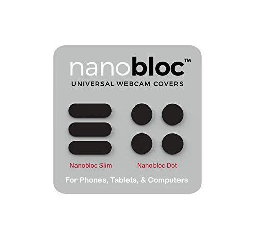 Eyebloc Nanobloc Universal Webcam Covers - Privacy Protection Accessory, No Residue Application, Safe Screen Closure - Dots and Bars, 7 Pieces - Black by Eyebloc