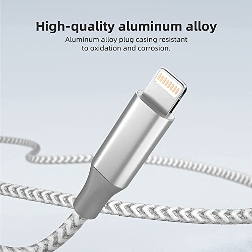 iPhone Charger [Apple MFi Certified] 3pack 10FT Long Lightning Cable Fast Charging High Speed Data Sync USB Cable Compatible iPhone 13/12/11 Pro Max/XS MAX/XR/XS/X/8/7/Plus/6S (Grey White) from Bkayp
