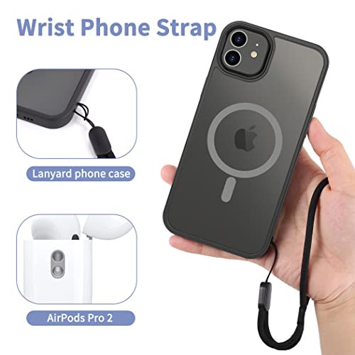 CACOE Phone Lanyard 2 Pack-1Ã Adjustable Neck Strap,1Ã Wrist Strap,2Ã Pads,Universal Crossbody Cell Phone Lanyards,Multifuctional Phone Lanyards Compatible with Most Smartphones(Black) by CACOE