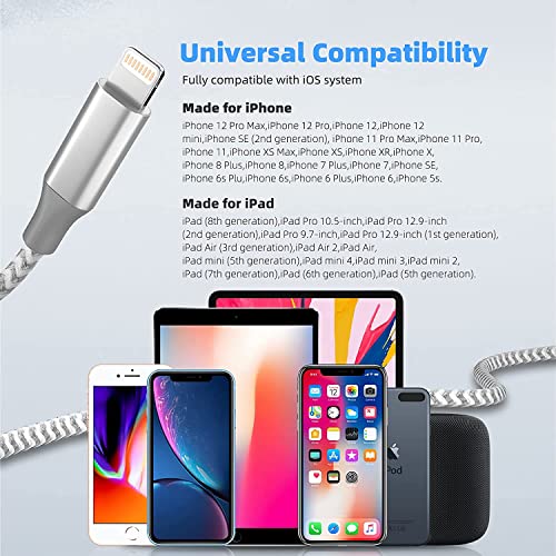 iPhone Charger [Apple MFi Certified] 3pack 10FT Long Lightning Cable Fast Charging High Speed Data Sync USB Cable Compatible iPhone 13/12/11 Pro Max/XS MAX/XR/XS/X/8/7/Plus/6S (Grey White) from Bkayp