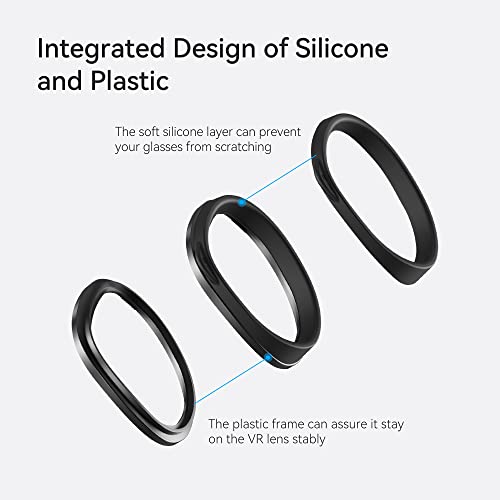 KIWI design Lens Protector Accessories, Glasses Spacer Anti-Scratch Ring Prevent Myopia Glasses from Scratching Compatible with Quest 2 Accessories/Quest/Rift S (Black) by KIWI design
