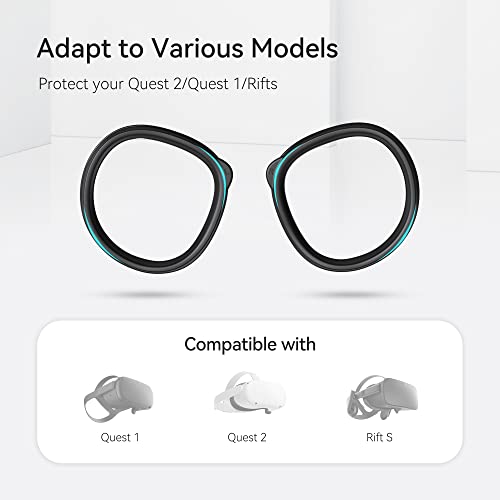 KIWI design Lens Protector Accessories, Glasses Spacer Anti-Scratch Ring Prevent Myopia Glasses from Scratching Compatible with Quest 2 Accessories/Quest/Rift S (Black) by KIWI design