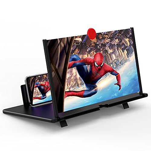 Fanlory 12" Screen Magnifier â3D HD Mobile Phone Magnifier Projector Screen for Movies, Videos, and GamingâFoldable Phone Stand with Screen AmplifierâSupports All Smartphones(Black) by Fanlory