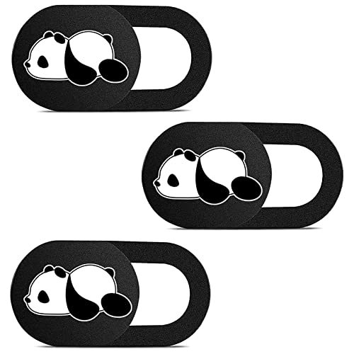 Webcam Cover Slide Cute Pattern Web Camera Cover 0.7mm Thin Fits for Laptop MacBook Pro iMac Air Computer Smartphones Tablets Protect Your Privacy and Security Strong Adhesive (3 Pack-Panda Pattern) from FanNicoo