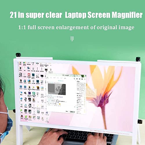 Laptop Screen Magnifier 21" Computer Screen Magnifier with Adjustable Angle Design Portable Foldable Amplifier Desktop Magnifying Mirror for Seniors Reading Close Work by FA001