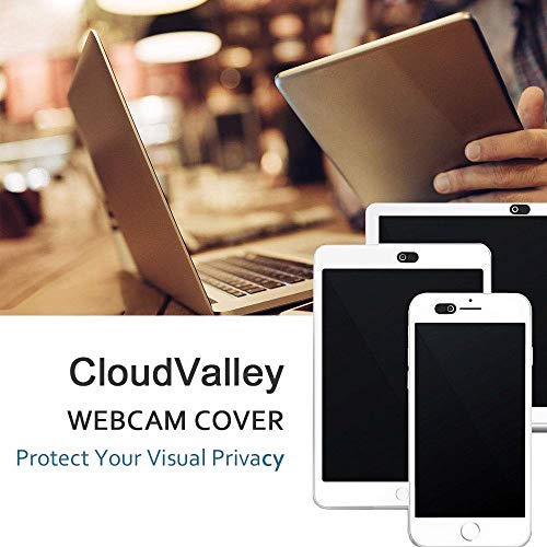 CloudValley Webcam Cover Slide[2-Pack], 0.023 Inch Ultra-Thin Metal Web Camera Cover for MacBook Pro, iMac, Laptop, PC, iPad Pro, iPhone 8/7/6 Plus, Protect Your Visual Prvacy [Black] by CloudValley