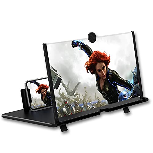 12" Screen Magnifier for Smartphone 3D HD Mobile Phone Screen Magnifier Video Expandable HD Screen Foldable for Watching Movies Videos, Playing Games, for All Smartphones (Black) from Kairry