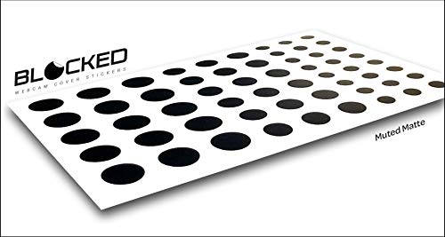 BLOCKED Webcam/Camera Vinyl Covers | 57 Low-Tack Restickable Webcam Sticker | 3-Sizes | Black 57-Pack (Muted Matte) by BLOCKED