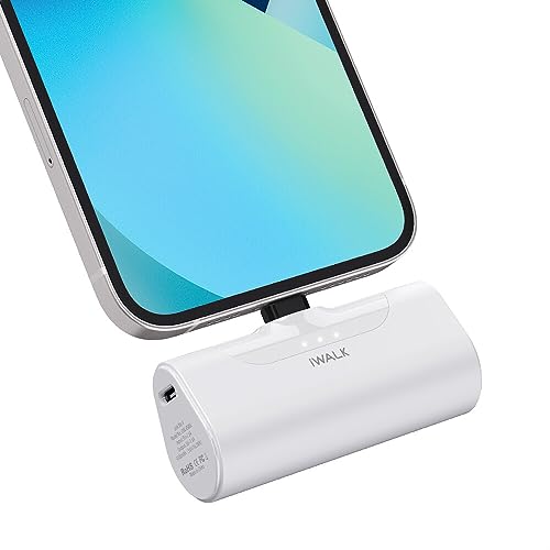 iWALK Small Portable Charger 4500mAh Ultra-Compact Power Bank Cute Battery Pack Compatible with iPhone 13/13 Pro Max/12/12 Mini/12 Pro Max/11 Pro/XS Max/XR/X/8/7/6/Plus Airpods and More,White from iWALK
