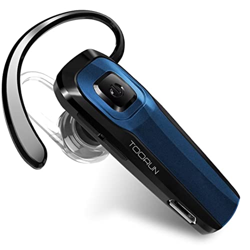 TOORUN Bluetooth Earpiece, M26 Bluetooth Headset Handsfree V5.0 Wireless Earpiece Headphone with Noise Reduction and Microphone Compatible for Android iPhone Cell Phone Laptop - Blue from Toorun
