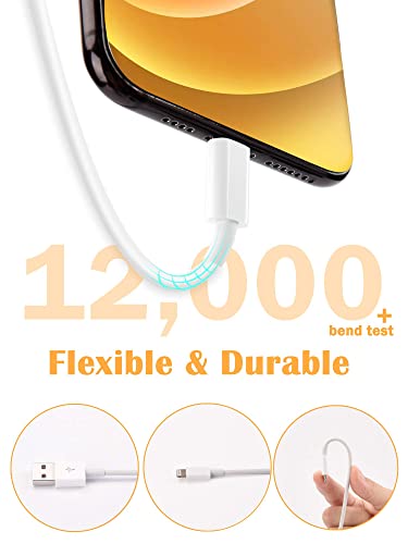 4 Pack [Apple MFi Certified] Apple Charging Cables 6ft, iPhone Chargers Lightning Cable 6 Foot, Fast iPhone Charging Cord for iPhone 14/14Pro/13/13Pro/12/11/11Pro/11Max/ X/XS/XR/XS Max/8, ipad(White) from RuiQQ
