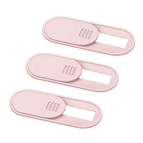 Laptop Camera Cover Slide, 0.028 Inch Ultra Thin Laptop Camera Cover Blocker, Laptop Accessories for iPhone MacBook Laptop, Desktop, PC, Tablet, Protect Your Visual Privacy Security (Pink-3 Pack) from HKDGYHON