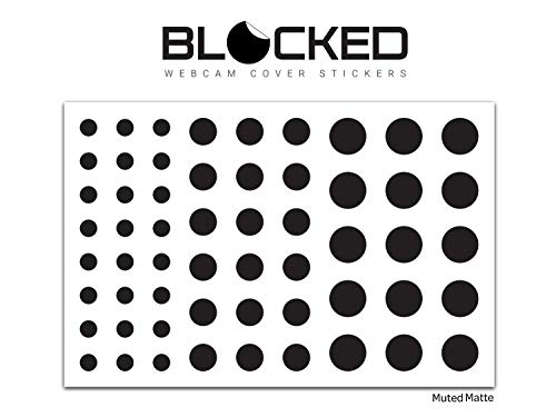 BLOCKED Webcam/Camera Vinyl Covers | 57 Low-Tack Restickable Webcam Sticker | 3-Sizes | Black 57-Pack (Muted Matte) by BLOCKED