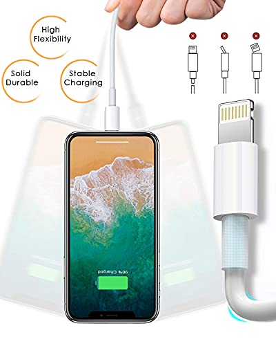 4 Pack [Apple MFi Certified] Apple Charging Cables 6ft, iPhone Chargers Lightning Cable 6 Foot, Fast iPhone Charging Cord for iPhone 14/14Pro/13/13Pro/12/11/11Pro/11Max/ X/XS/XR/XS Max/8, ipad(White) from RuiQQ