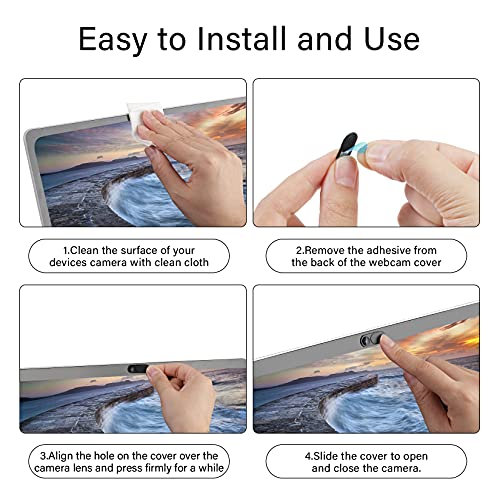 Laptop Camera Cover Slide, 12 Pack Webcam Cover, Phone Camera Cover, Ultra-Thin Computer Camera Cover Slide - Fits Most Laptop, Desktop, PC, Tablet, Smartphone to Protect Your Privacy and Security by ZUCUCUC