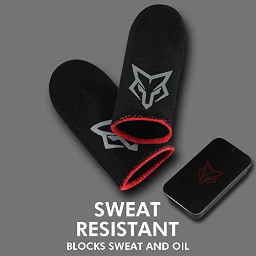 Mobile Phone Game Finger Sleeves [6pcs], Anti-Sweat Breathable,Gaming Sleeve,Thumbs Finger Gloves Cover Sleeve for League of Legend, PUBG, Rules of Survival, Knives Out (Black [Carbon Fibre]) from rinsfox