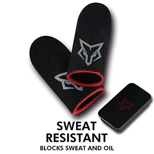 Mobile Phone Game Finger Sleeves [6pcs], Anti-Sweat Breathable,Gaming Sleeve,Thumbs Finger Gloves Cover Sleeve for League of Legend, PUBG, Rules of Survival, Knives Out (Black [Carbon Fibre]) from rinsfox