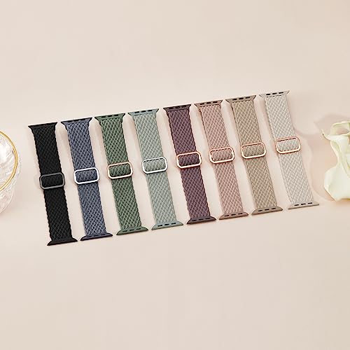 Braided Solo Loop Compatible with Apple Watch Band 38mm 40mm 41mm Women Men, Adjustable Stretchy Bands Elastic Sport Wristbands for iWatch Series 8 7 6 5 4 3 2 1 SE by Butifacion