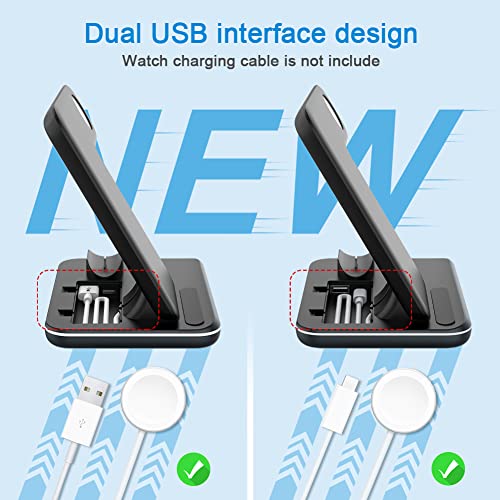 WAITIEE Wireless Charger 3 in 1, 15W Fast Charging Station for Apple iWatch 6/5/4/3/2/1,AirPods Pro,for iPhone14/13 Pro/Pro Max/12/11/X/Xr/Xs/8/Samsung Galaxy Phone Series (No Watch Charging Cable) by WAITIEE