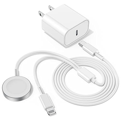 Upgraded USB C Charger for Apple Watch, 2 in 1 iPhone and iWatch Magnetic Fast Charging Cable 6FT with USB-C Wall Charger, Compatible with Apple Watch Series 8/7/6/SE/5/4, iPhone 14/13/12/11 from Shenzhen Zhengyuhong Electronic Technology Co., Ltd