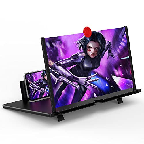 Fanlory 12" Screen Magnifier â3D HD Mobile Phone Magnifier Projector Screen for Movies, Videos, and GamingâFoldable Phone Stand with Screen AmplifierâSupports All Smartphones(Black) by Fanlory