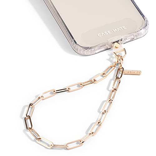 Case-Mate Phone Strap with Gold Metal Chain - Detachable Lanyard, Hands-Free Wrist strap, Adjustable Phone Charm Grip, Accessory for Women - iPhone 14 Pro Max/ 13 Pro Max/ 12 Pro Max/ 11 - Gold from Case-Mate