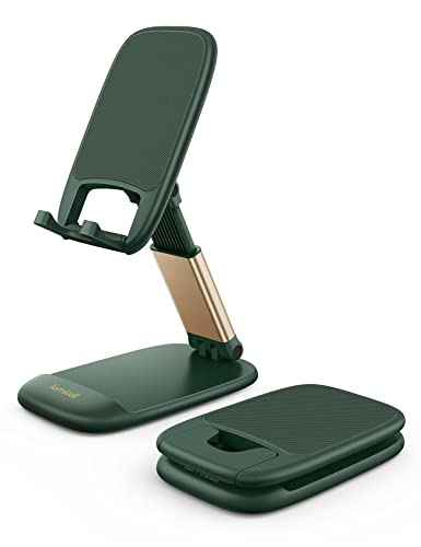 Lamicall Green Phone Stand for Desk - Dark Green Cell Phone Holder Green Desk Accessories Desktop Office Must Have Compatible with iPhone 13 Pro Max Mini, 12 11 XR X 8 7 6 Plus SE, 4-8'' Smartphone by Lamicall
