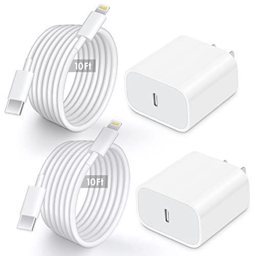 iPhone Charger 10 FT [Apple MFi Certified] 2Pack iPhone 13 14 Charger Fast Charging with USB C to Lightning Cable,20W PD USB C Charger Block Long iPhone Charger Compatible with iPhone 14/13/12/11,iPad by Shenzhen Yijiapin Trading Co., Ltd.
