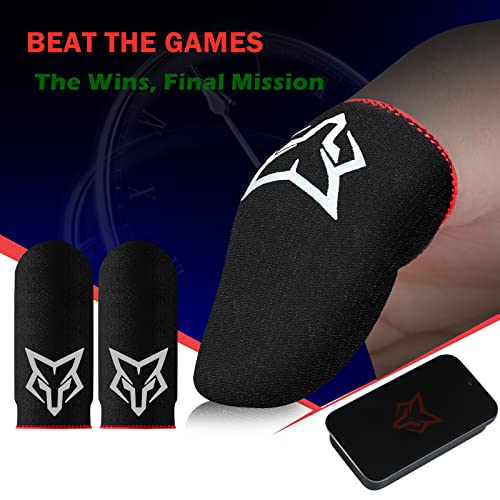 Mobile Phone Game Finger Sleeves [6pcs], Anti-Sweat Breathable,Gaming Sleeve,Thumbs Finger Gloves Cover Sleeve for League of Legend, PUBG, Rules of Survival, Knives Out (Black [Carbon Fibre]) from rinsfox
