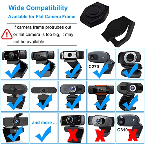 2 Pack Universal Webcam Cover, Desktop Computer External Webcam Lens Cover Shutter Cap Hood, Streaming Web Camera Privacy Cover Clip Compatible with Logitech HD Pro Webcam C270/C615/C920/C930e/C922X from Ruiyue