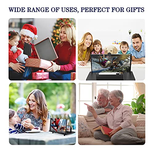 12" Screen Magnifier for Smartphone 3D HD Mobile Phone Screen Magnifier Video Expandable HD Screen Foldable for Watching Movies Videos, Playing Games, for All Smartphones (Black) from Kairry