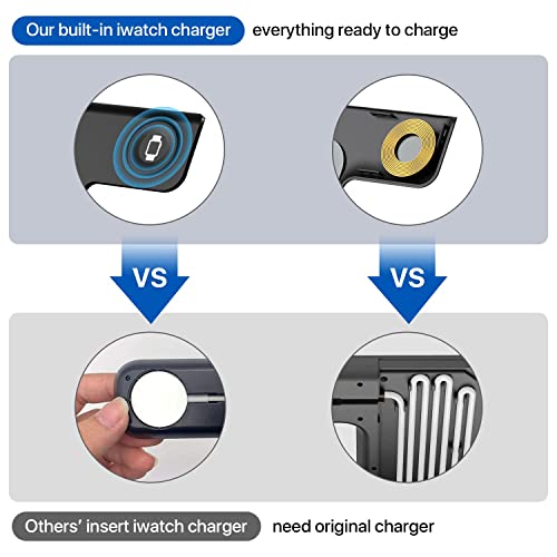 Wireless Charger, 3 in 1 Wireless Charging Station, Fast Wireless Charger Stand for iPhone 14/13/12/11/Pro/Max/XS/XR/X/8/Plus, for Apple Watch 7/6/5/4/3/2/SE, for AirPods 3/2/Pro(Black) from YOXINTA