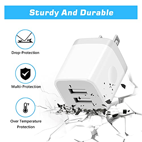 X-EDITION Wall Charger,4-Pack 2.1A Dual Port USB Power Adapter Plug Charging Block Cube for Phone 8/7/6 Plus/X, Pad, Samsung Galaxy S5 S6 S7 Edge,LG, Android (White) by X-EDITION,SHENZHEN ZHONGHUI ELECTRONIC CO.,LTD