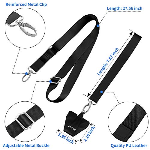 OUTXE Phone Lanyard - 4Ã Pads, 1Ã Adjustable Neck Strap, 1Ã Wrist Strap, Nylon Phone Lanyard Compatible with All Smartphone by 