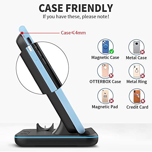 WAITIEE Wireless Charger 3 in 1, 15W Fast Charging Station for Apple iWatch 6/5/4/3/2/1,AirPods Pro,for iPhone14/13 Pro/Pro Max/12/11/X/Xr/Xs/8/Samsung Galaxy Phone Series (No Watch Charging Cable) by WAITIEE