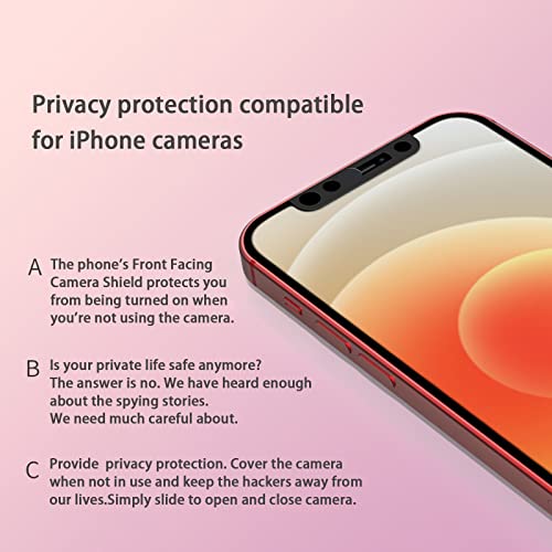 Phone Front Camera Cover,Webcam Cover Compatible for iPhone X/XS/XR/XS Max, iPhone 11/11 Pro/11 Pro Max,iPhone 12/12 Mini /12Pro /12Pro Max,Protect Privacy and Security,Not Affect Face ID(Black) from EYSOFT