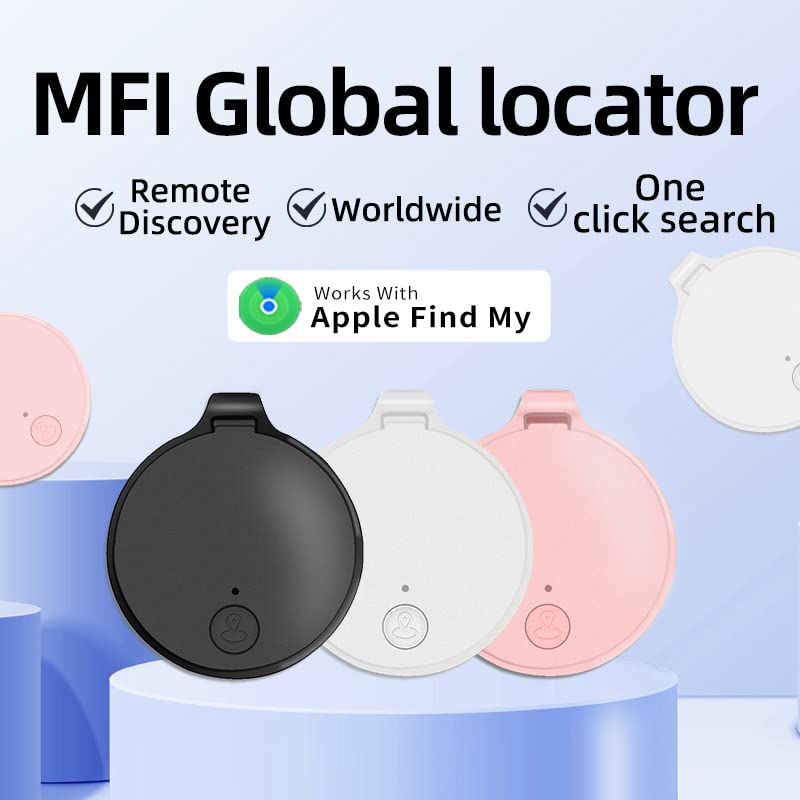 GPS Tracker for Kids, Pets, Dogs, Luggage, No Monthly Fee, Real-Time Global Tracking Device, Item Finder, Waterproof Mini Tag Compatible with Apple Find My App, iOS (Black) by Daioloes