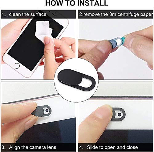 Natipo Webcam Cover, Camera Cover Slide, Ultra-Thin Webcam Cover Slide Compatible for Laptop Desktops, MacBook, PC, Tablet, Cell Phone and More Accessories -Protect Your Privacy Security (3-Pack) from Natipo