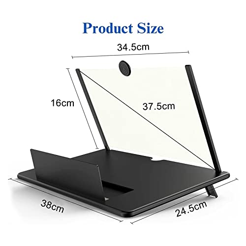 18" Screen Magnifier for Cell Phone â 3D HD Magnifing Screen Enlarger Projector for Movies Videos and Gaming â Foldable Phone Stand Holder with Screen AmplifierâCompatible with All Smartphones from Tenlary