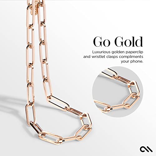 Case-Mate Phone Strap with Gold Metal Chain - Detachable Lanyard, Hands-Free Wrist strap, Adjustable Phone Charm Grip, Accessory for Women - iPhone 14 Pro Max/ 13 Pro Max/ 12 Pro Max/ 11 - Gold from Case-Mate