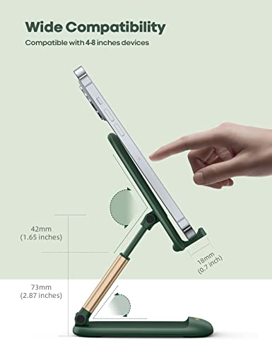 Lamicall Green Phone Stand for Desk - Dark Green Cell Phone Holder Green Desk Accessories Desktop Office Must Have Compatible with iPhone 13 Pro Max Mini, 12 11 XR X 8 7 6 Plus SE, 4-8'' Smartphone by Lamicall