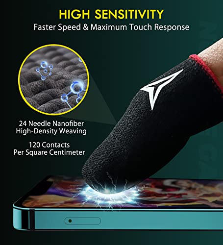 3 Colors 15 Pack E-Sports Light Model Gaming Finger Sleeves, 0.15mm Superconducting Nanofibers, Smooth Feel, Anti-Sweat, Extremely Thin, Fit All Touchscreen Devices by Nuozme
