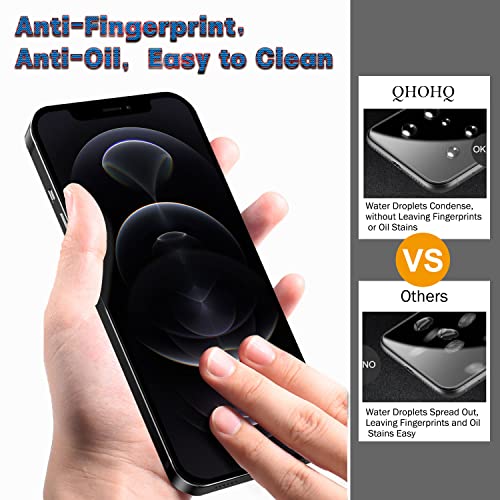 QHOHQ 3 Pack Screen Protector for iPhone 12 Pro 6.1 Inch with 2 Pack Tempered Glass Camera Lens Protector, Ultra HD, 9H Hardness, Scratch Resistant, Easy Install - case Friendly by QHOHQ
