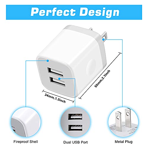 X-EDITION Wall Charger,4-Pack 2.1A Dual Port USB Power Adapter Plug Charging Block Cube for Phone 8/7/6 Plus/X, Pad, Samsung Galaxy S5 S6 S7 Edge,LG, Android (White) by X-EDITION,SHENZHEN ZHONGHUI ELECTRONIC CO.,LTD
