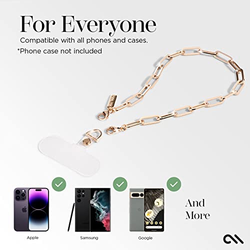 Case-Mate Phone Strap with Gold Metal Chain - Detachable Lanyard, Hands-Free Wrist strap, Adjustable Phone Charm Grip, Accessory for Women - iPhone 14 Pro Max/ 13 Pro Max/ 12 Pro Max/ 11 - Gold from Case-Mate
